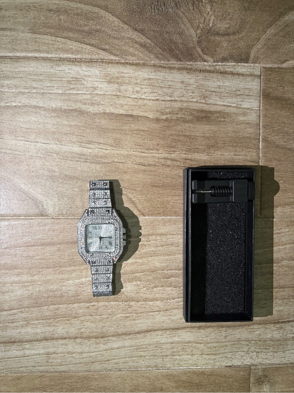 Audemars Piguet Silver Crystal Pavé Men's Bracelet Watch